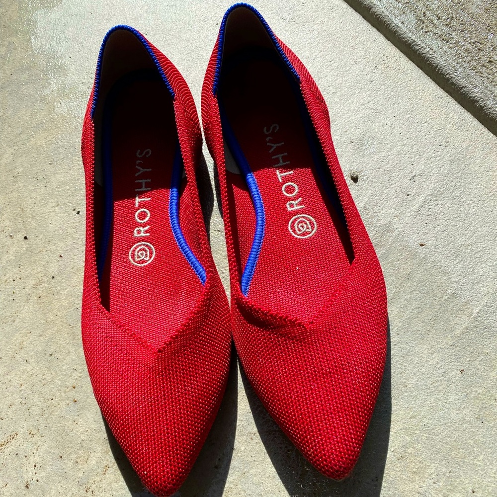 Rothy’s The Point in Chili Red in like new condition